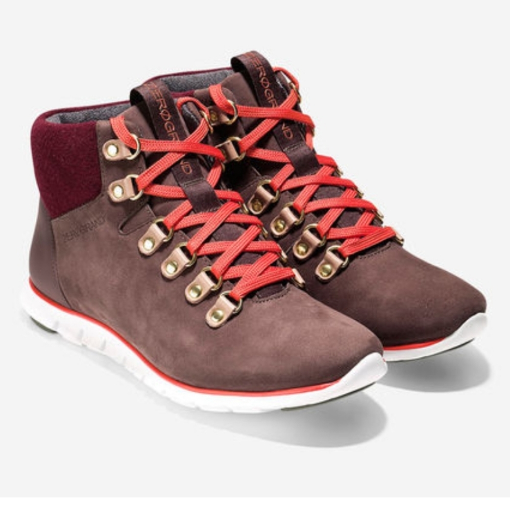 Cole Haan Zerogrand Waterproof Hiking Booties Suede Brown Size 6